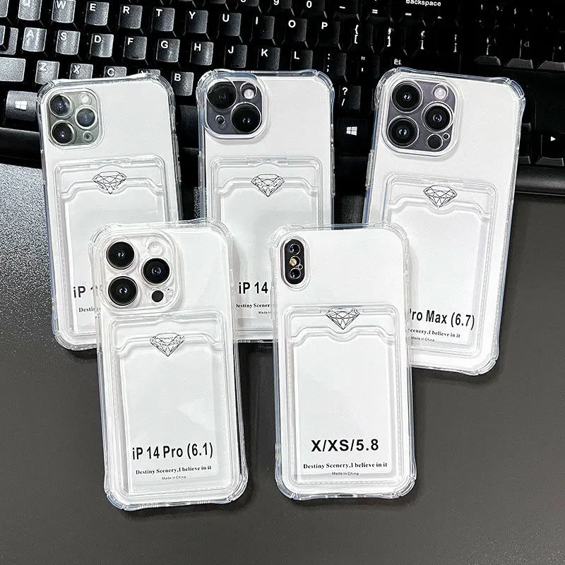 Case for iPhone 17 16 15 Pro Max Clear Cover Soft TPU Wallet Bag with Card Slot Shockproof For iphone 17 Air 14 Plus 13 12 11 thumbnail 6