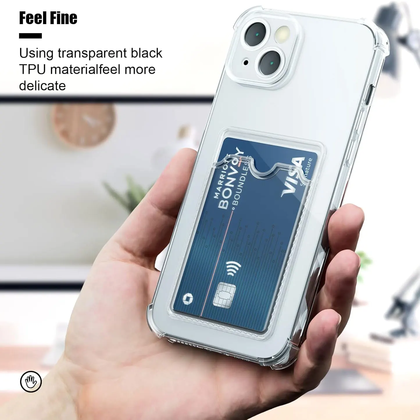 Case for iPhone 17 16 15 Pro Max Clear Cover Soft TPU Wallet Bag with Card Slot Shockproof For iphone 17 Air 14 Plus 13 12 11 thumbnail 2