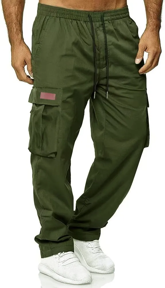 2024 Amazon Summer New Men's Work Pants European and American Independent Station Drawstring Multi Pocket Casual Pants thumbnail 3