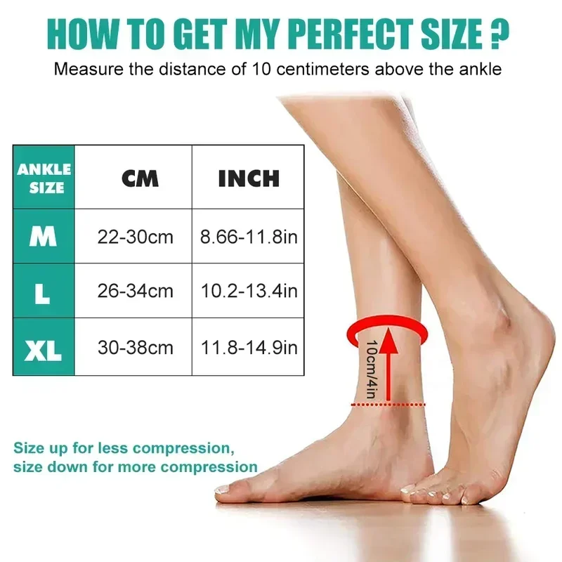 Adjustable Elastic Ankle Brace Compression Sleeve Foot Support Stabilizer for Plantar Fasciitis Achilles Tendonitis Sports Sock thumbnail 5
