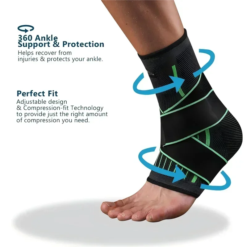Adjustable Elastic Ankle Brace Compression Sleeve Foot Support Stabilizer for Plantar Fasciitis Achilles Tendonitis Sports Sock thumbnail 4