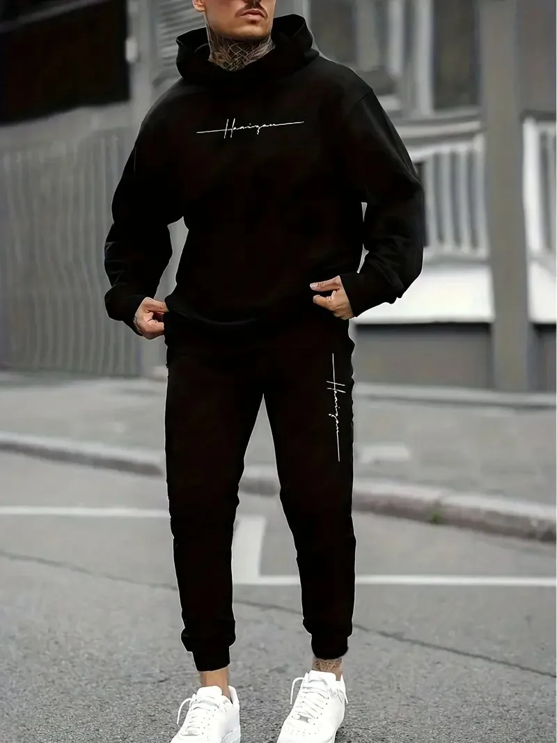 2025 Men's Fall Printed Hoodie and Jogger Set - Perfect for School Start Season men clothes tracksuit mens clothes funny suit thumbnail 5
