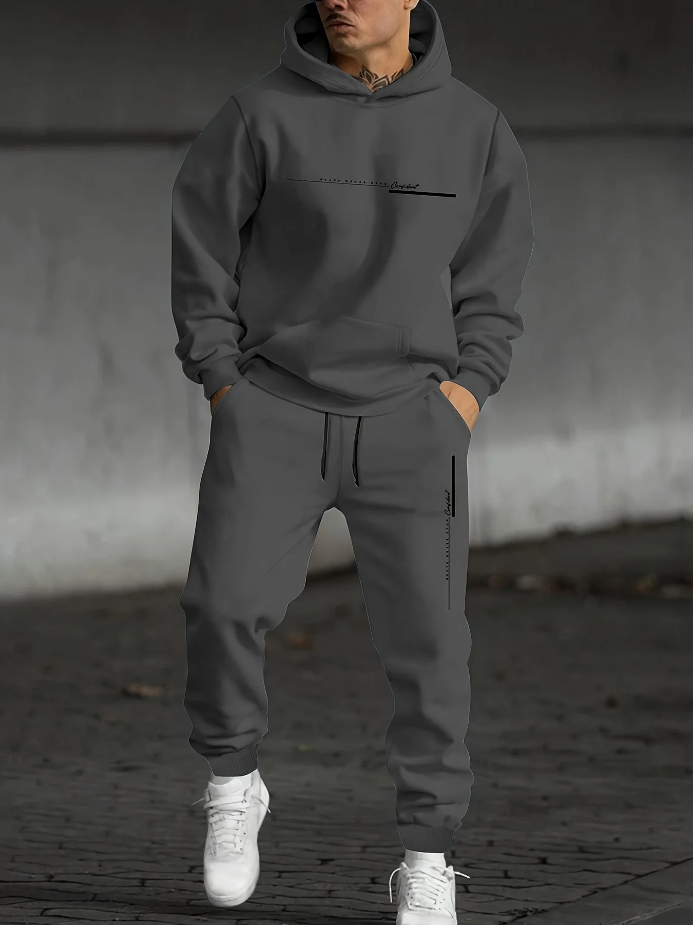 2025 Men's Fall Printed Hoodie and Jogger Set - Perfect for School Start Season men clothes tracksuit mens clothes funny suit