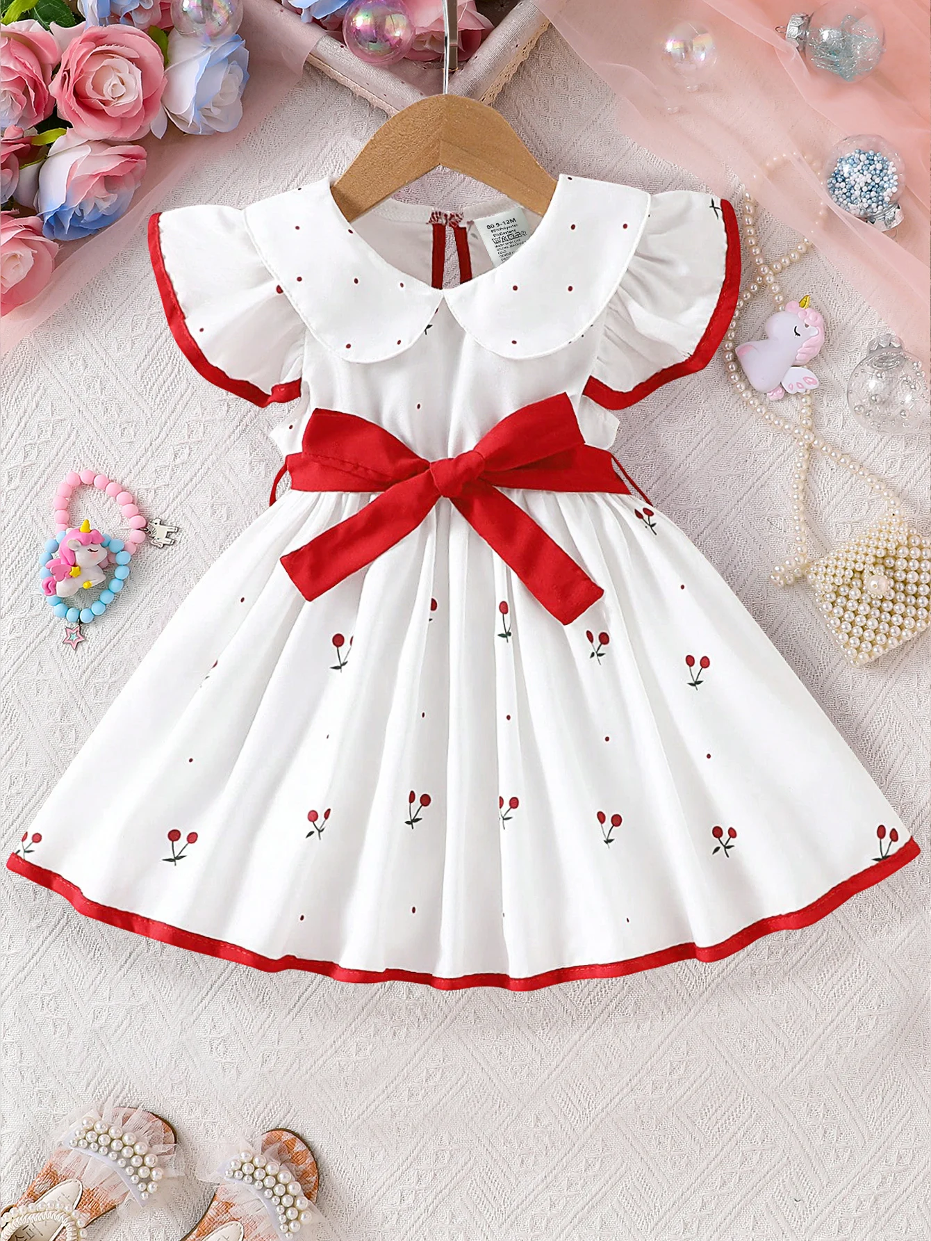 2025 Summer New Girls Infant Floral Print Dress Breathable Baby Princess Dress 0-3 Years Cool Short Sleeve Outfit thumbnail 3