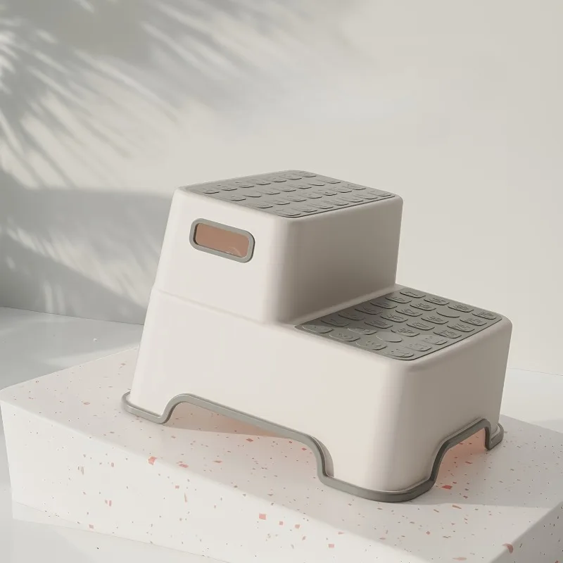 Portable Step Stool Bathroom Anti Slip Two-step Ladder: Suitable for Toilet Training and Sink - Plastic, No Electricity Required thumbnail 6