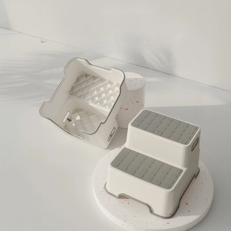 Portable Step Stool Bathroom Anti Slip Two-step Ladder: Suitable for Toilet Training and Sink - Plastic, No Electricity Required thumbnail 5