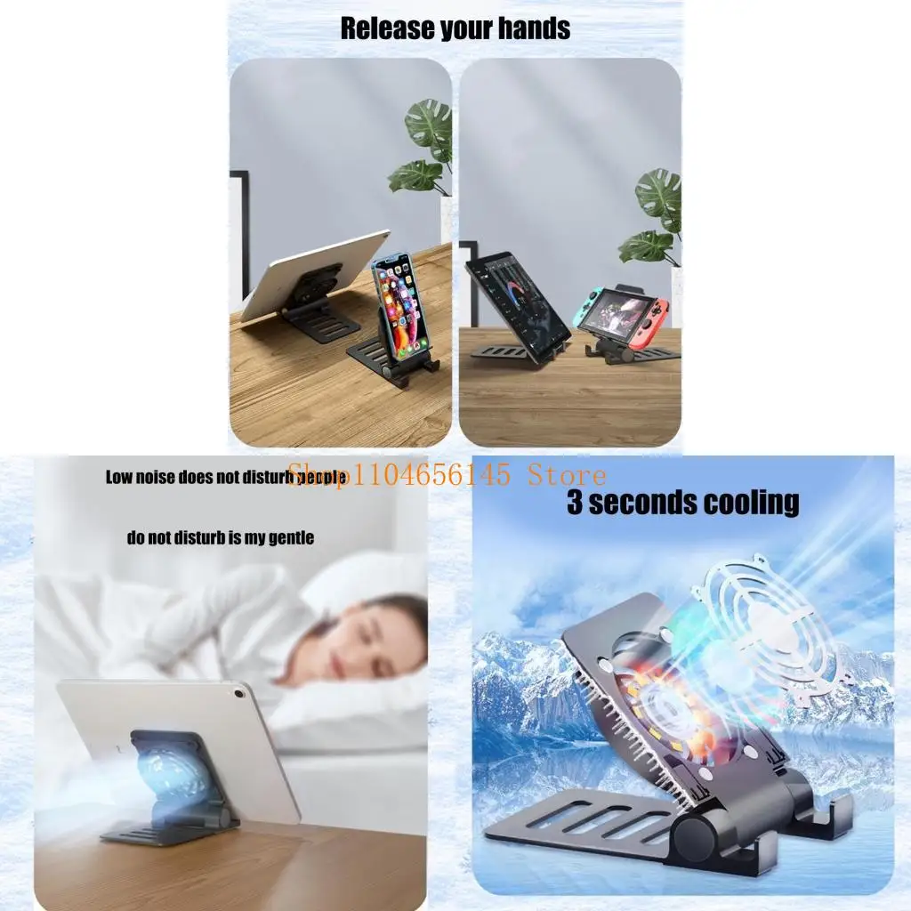 USB Power Gaming Radiator Cooling Fan Stand Accessory For Tablets Phones Portable Quiet Coolers With Adjustable Angle thumbnail 2