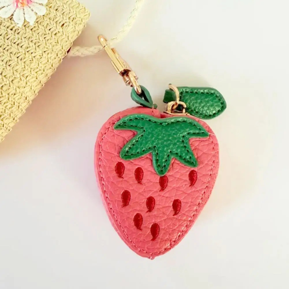 PU Leather Coin Purse Fruit Strawberry Lemon Apple Shape Mini Wallet Cute Hanging Multifunctional Bag Accessories thumbnail 3