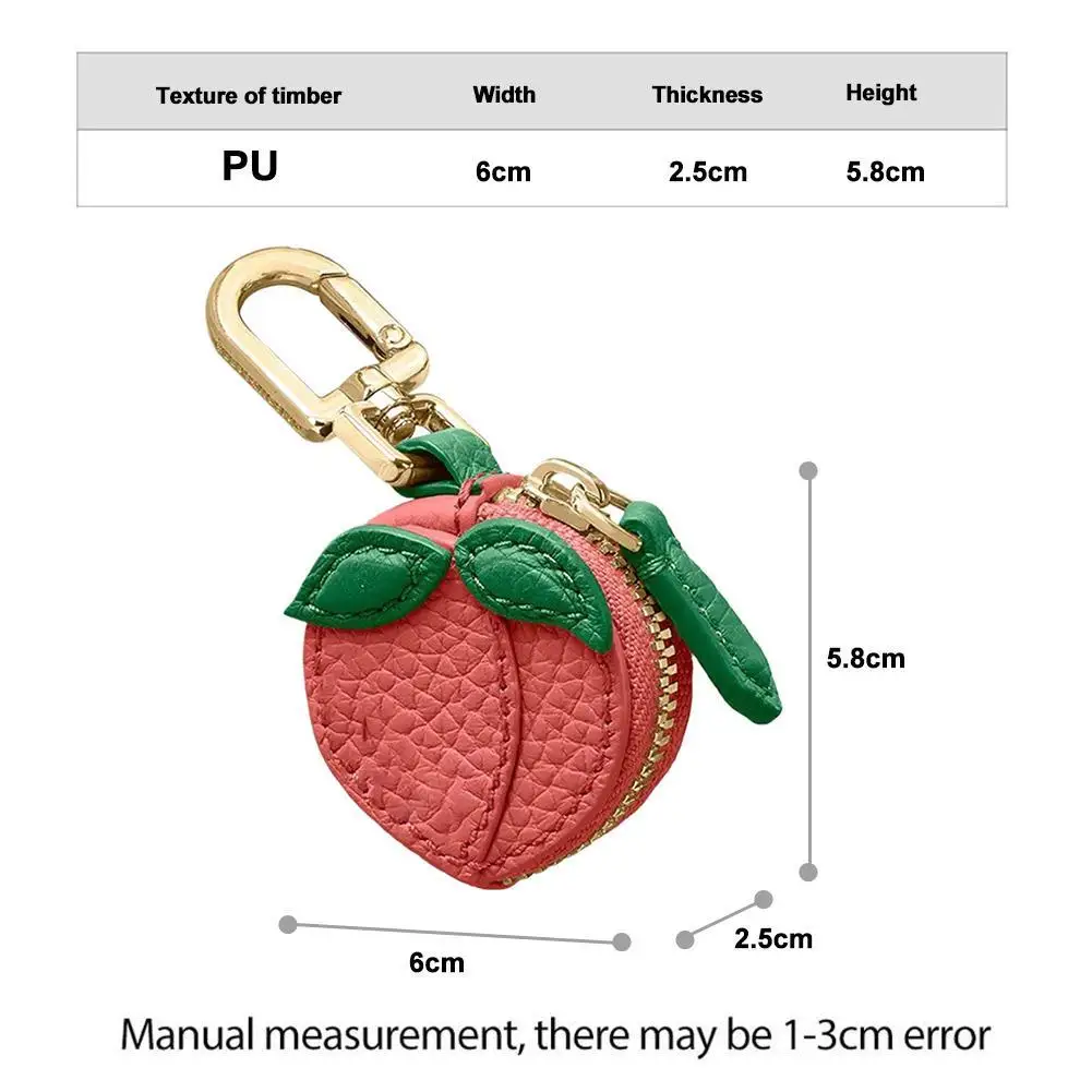 PU Leather Coin Purse Fruit Strawberry Lemon Apple Shape Mini Wallet Cute Hanging Multifunctional Bag Accessories thumbnail 5
