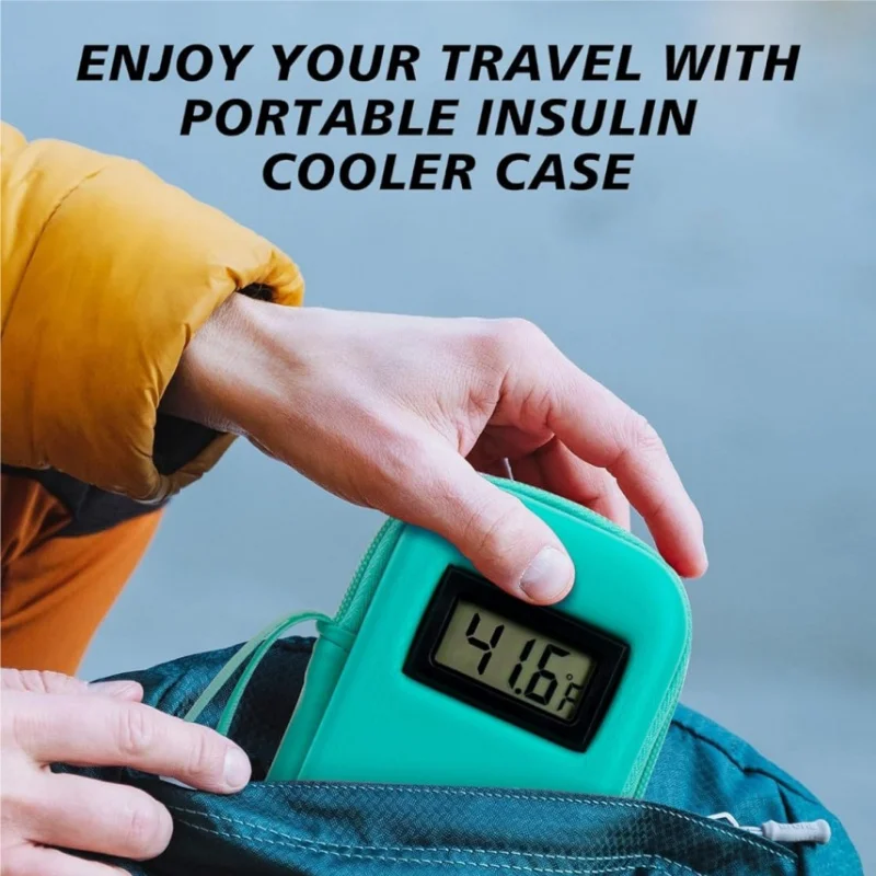 Insulin Cooler with Temperature Display - Medicine Refrigerated Bag with 2 Ice Pack for Diabetic Medication Pen Travel Daily Use thumbnail 6