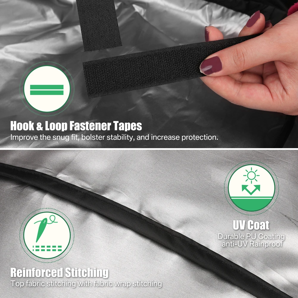 Outdoor BBQ Grill Covers For Charcoal & Gas Grills Waterproof Anti-Dust Weather-Resistant Anti-UV Heavy Duty Barbecue Cover thumbnail 4