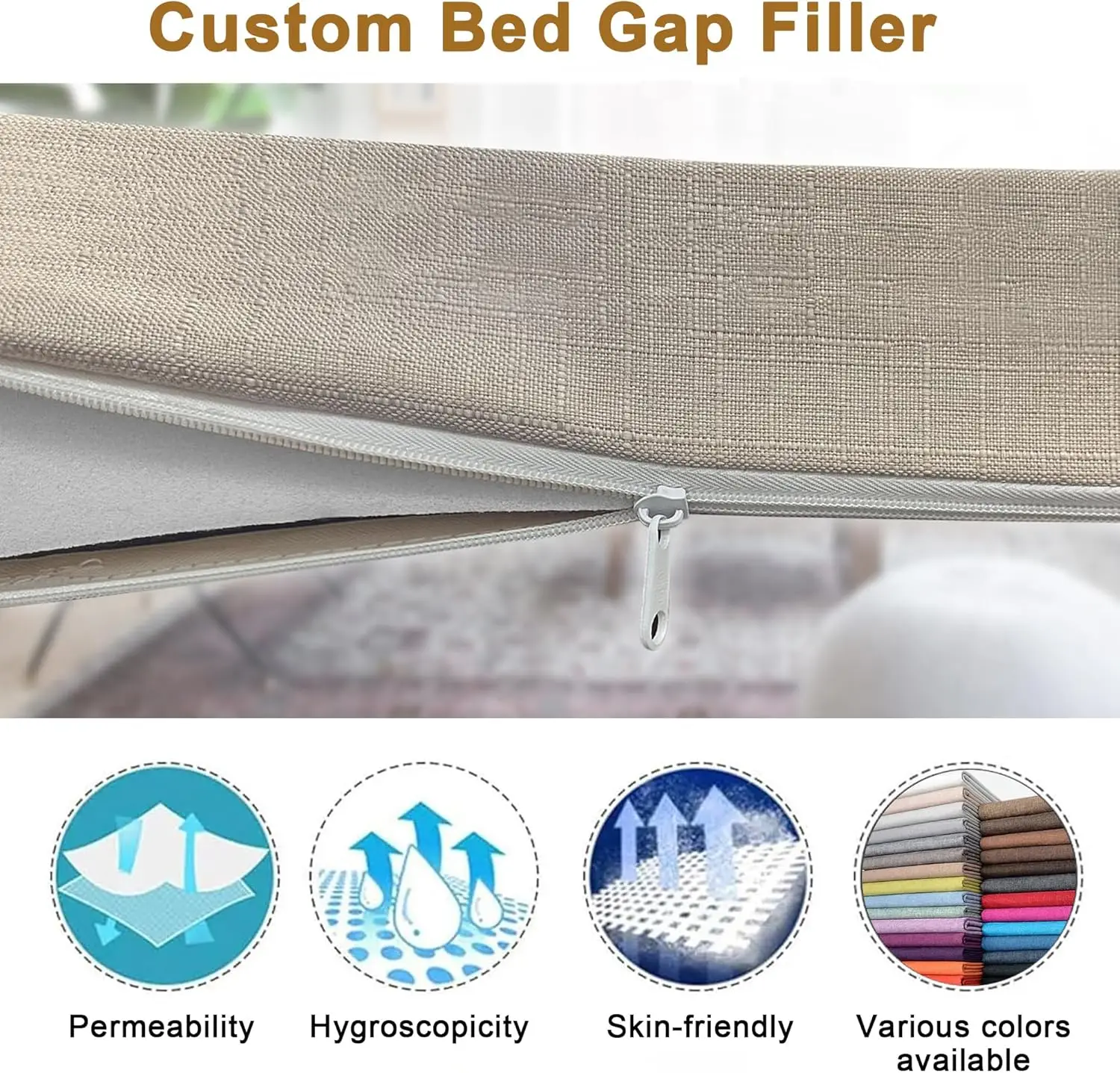 Custom Mattress Bed Gap Filler Bed Extender Headboard Pillow Closed Gap between Mattress Headboard and Wall Bed Cushion Sofa Pad thumbnail 2