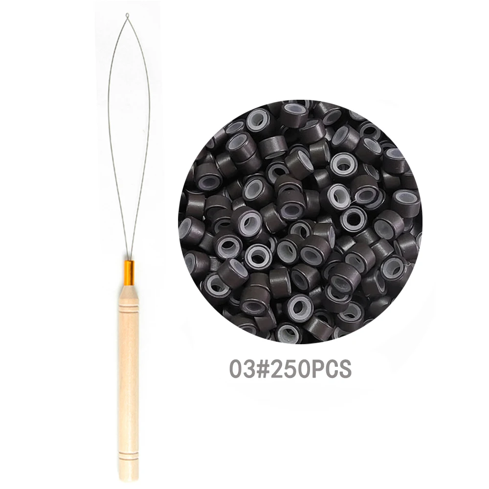 Wig/toubee extension kit set  with tools and accessories for wig extensions  beading and 250PC extension rings thumbnail 4