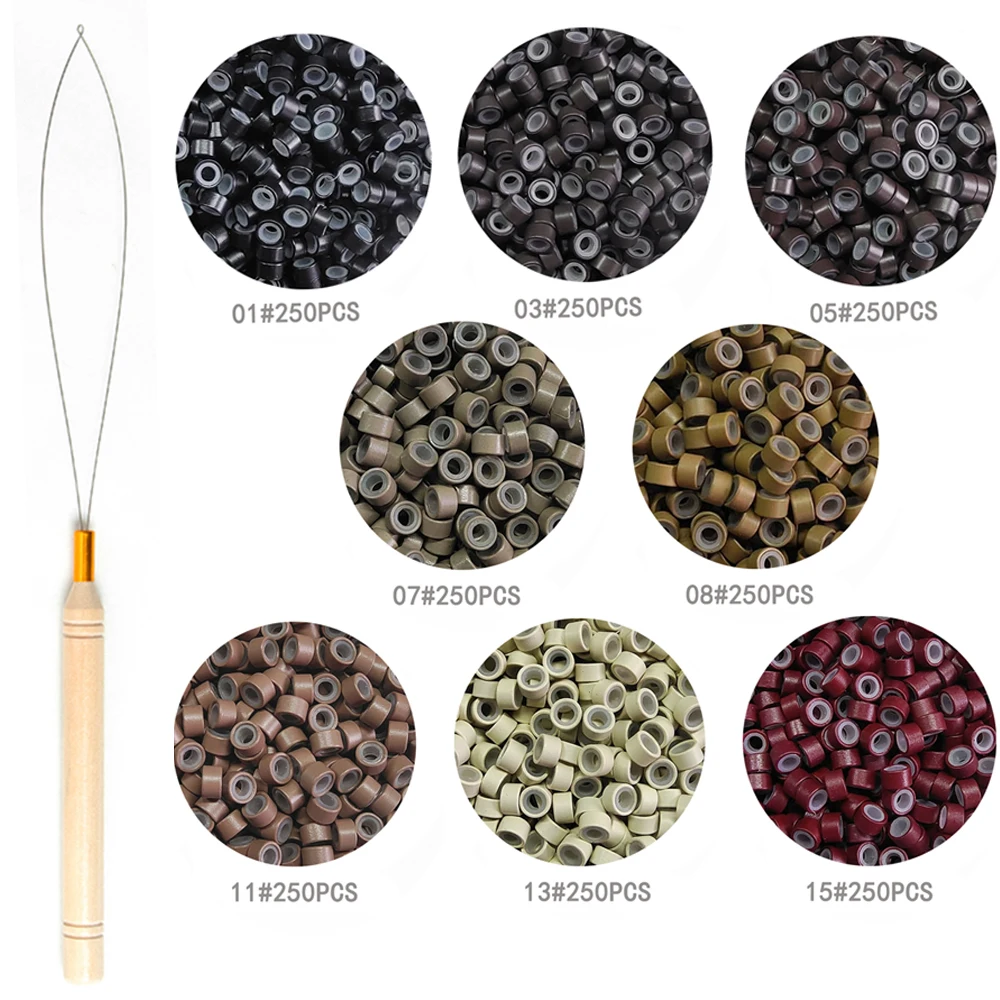Wig/toubee extension kit set  with tools and accessories for wig extensions  beading and 250PC extension rings thumbnail 6