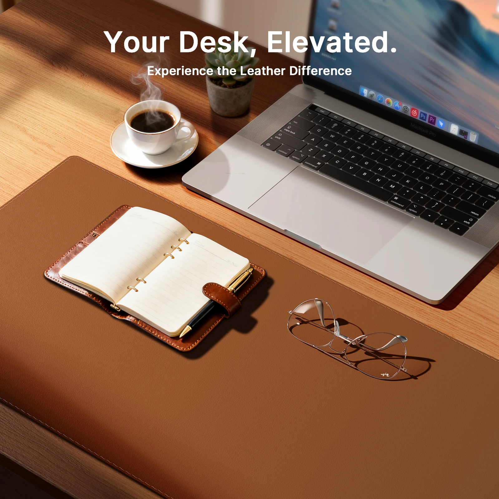 Desk Pad Protector, Mouse Pad, Office Desk Mat, Non-Slip with Stitched Edges PU Leather Desk Blotter for Office Home School thumbnail 3