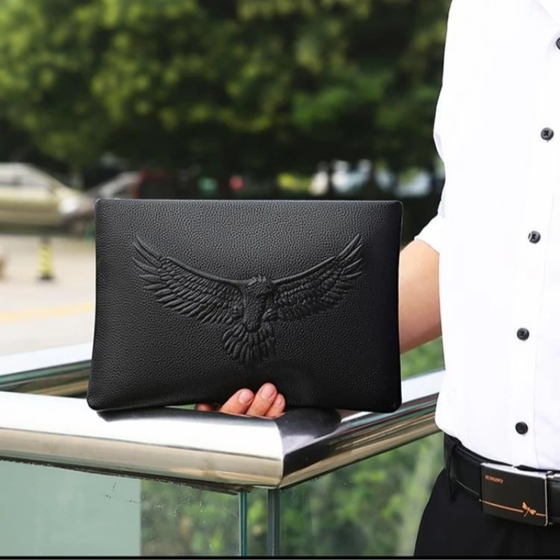 Men's Leather Clutch Bag Multi-Functional Soft Leather Envelope Bag Large Capacity Casual Handbag for Daily Use thumbnail 4