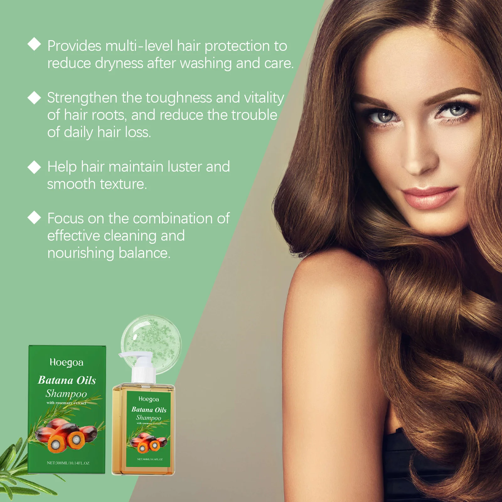 Organic Batana Oil Shampoo Soothing Scalp Intense Repair Batana Nourishing Shampoo with Rosemary Extract for All Hair Types thumbnail 2