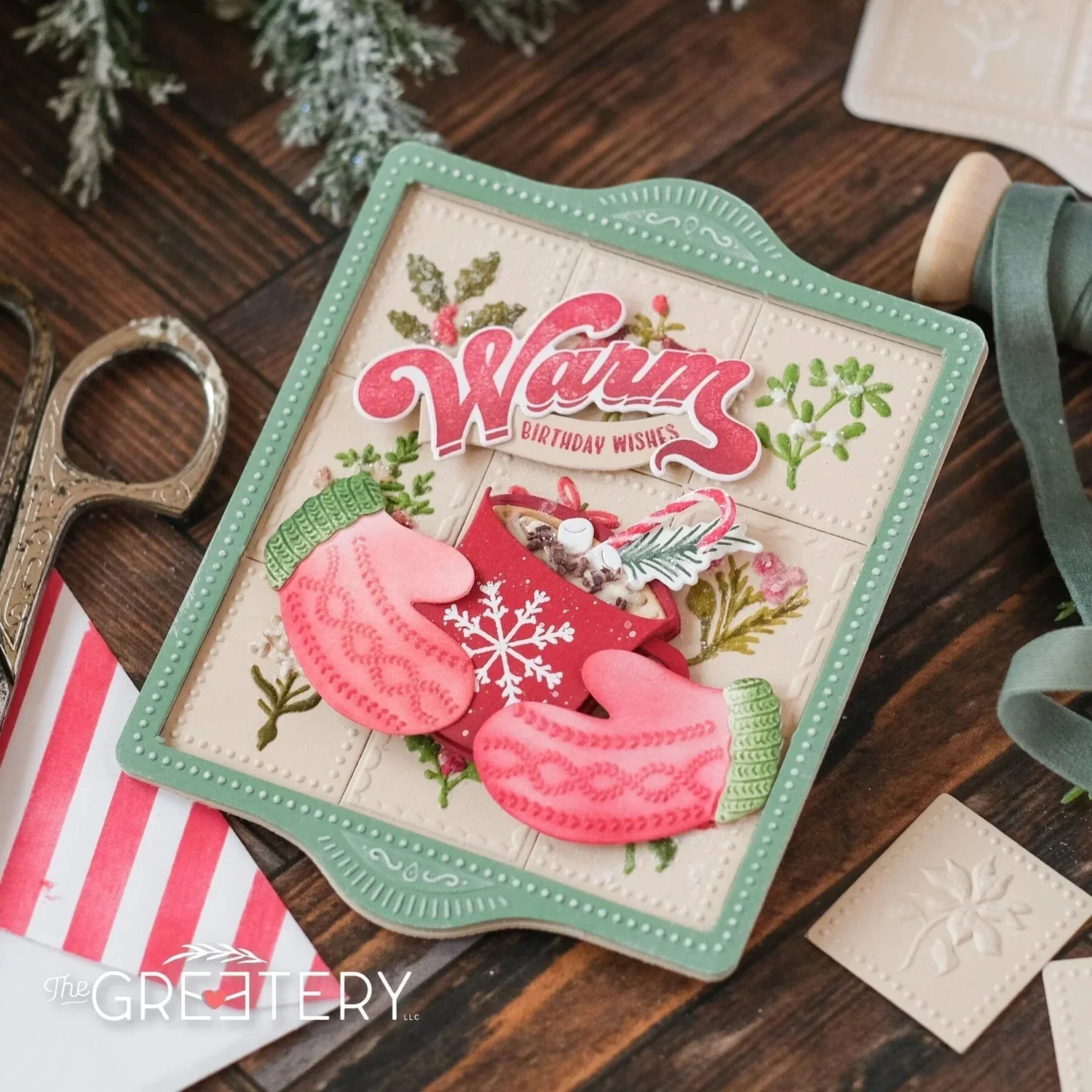 2026  New flower Dies For DIY Scrapbooking Crafts Maker Photo Album Template Handmade Thegreetery Winter Mitts Embossing Folder thumbnail 6