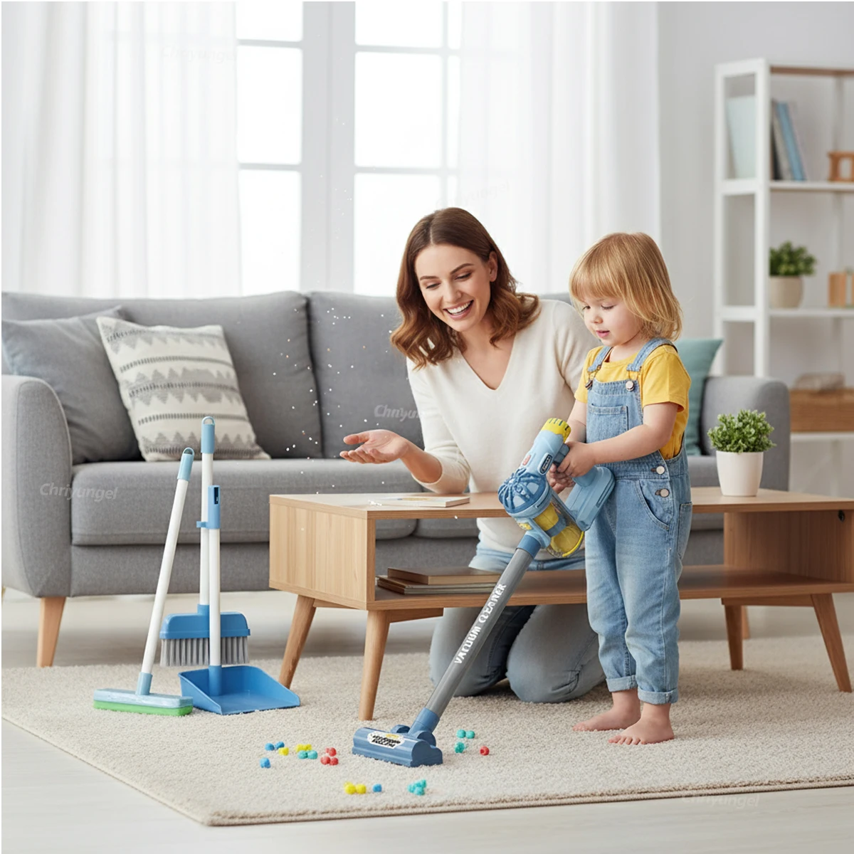 Kids Simulation Electric Vacuum Cleaner Toy Set Housekeeping Role Play Educational Toys for Toddlers Perfect Gift for Girls Boys thumbnail 3