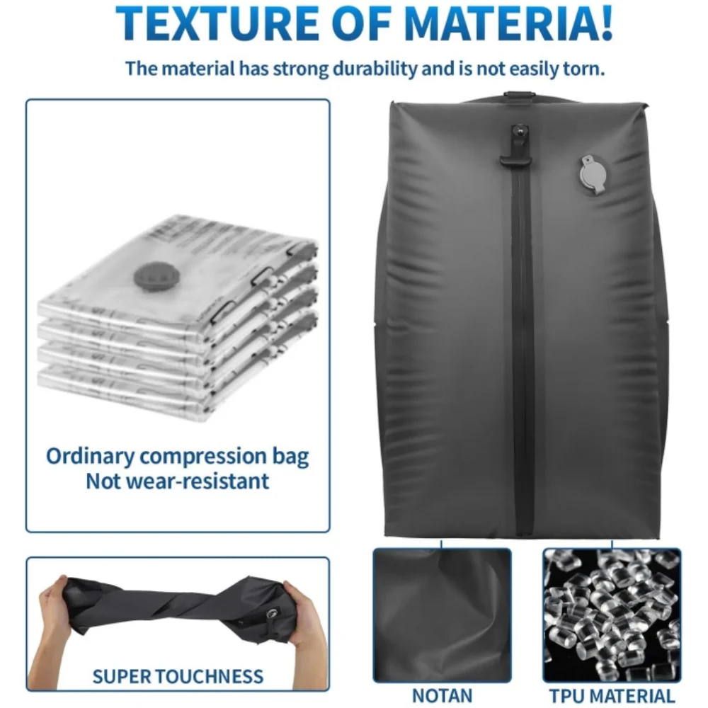 Outdoor Vacuum Compression Bags, Camping Travel Clothing Storage Bags, Lightweight,Space-Saver Organizer for Hiking Trips thumbnail 4