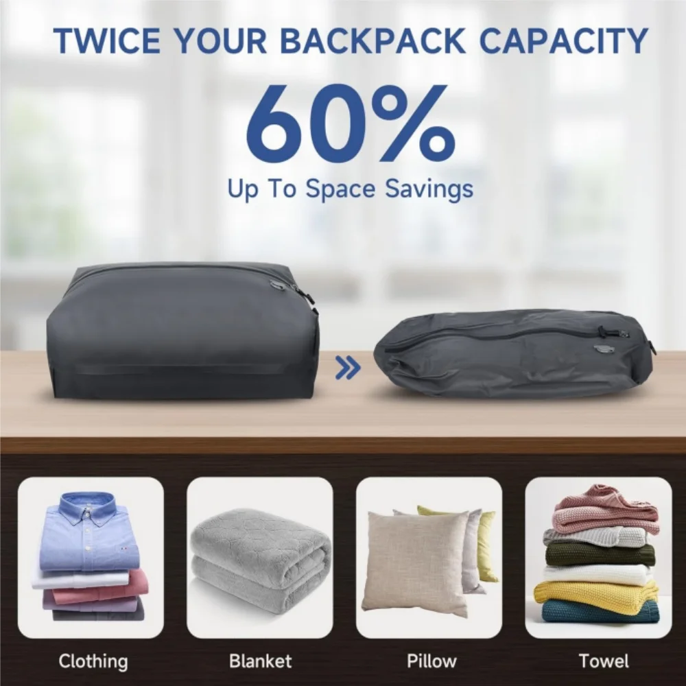 Outdoor Vacuum Compression Bags, Camping Travel Clothing Storage Bags, Lightweight,Space-Saver Organizer for Hiking Trips thumbnail 2