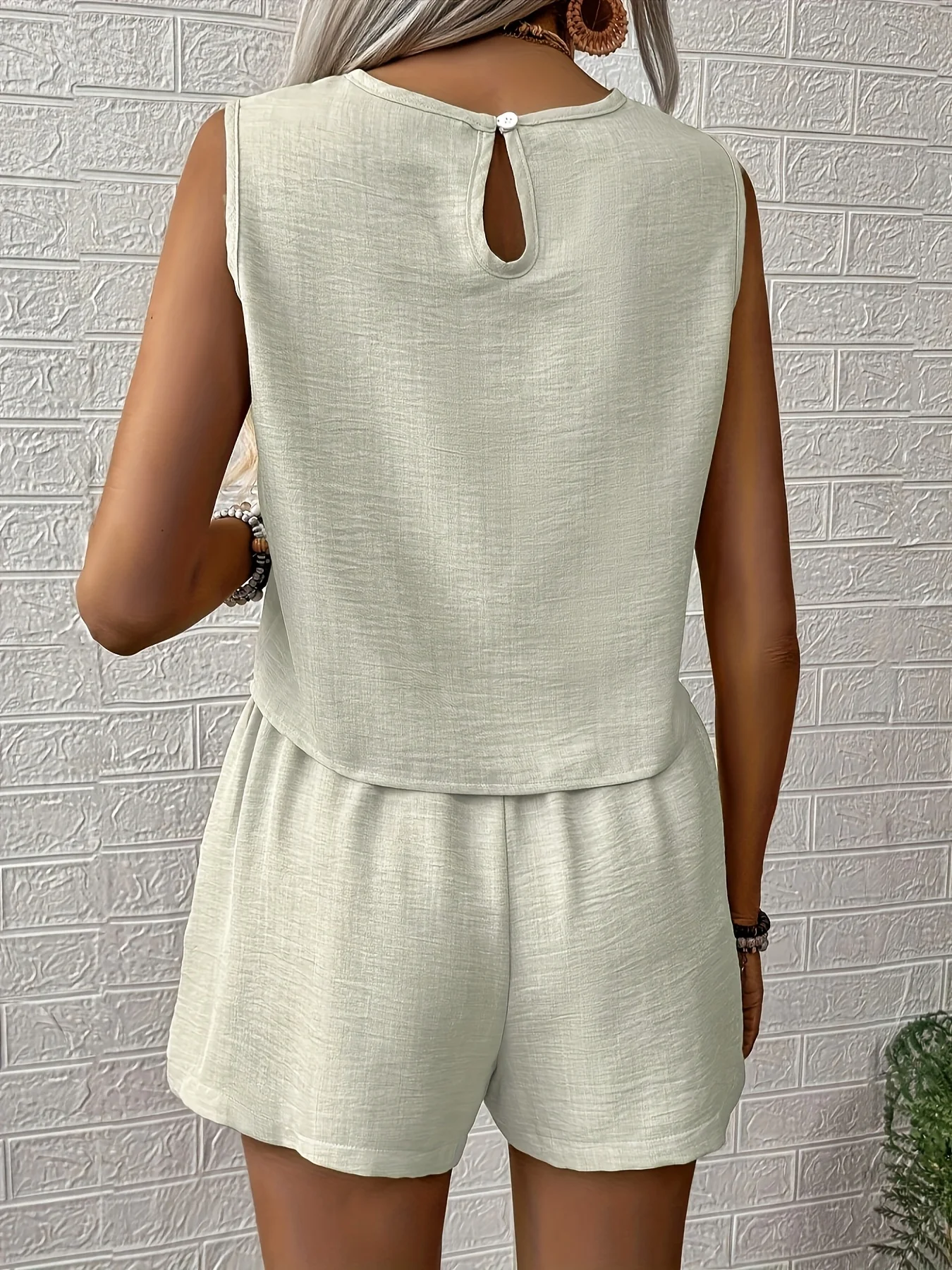 Apricot Ladies Large Size Woven Casual Set Comfortable Fashionable plus Size Outfit Women's Clothing Set Apricot thumbnail 4