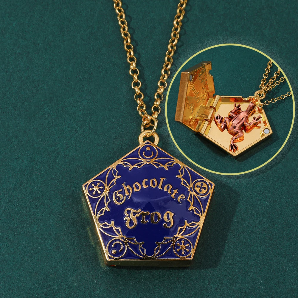 Anime Chocolate Frog Cosplay Necklace Cartoon Jewelry Accessory for Fans Collection Children's Birthday Gift Can Open