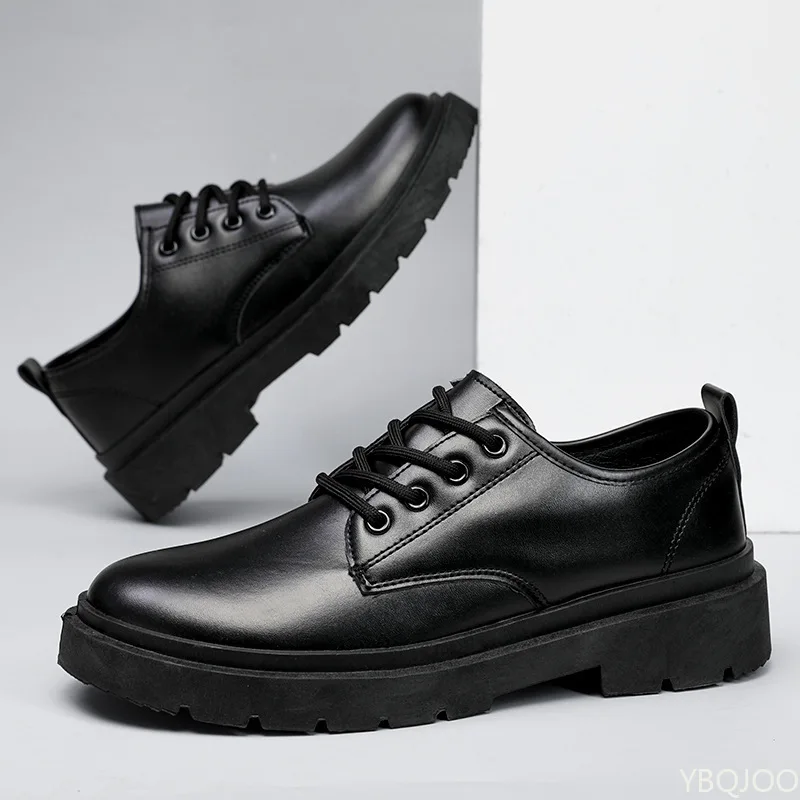 Spring Autumn Men's Business Dress Shoes Black Casual Simple Comfortable Anti slip Wear resistant Round Head Men's Shoes thumbnail 4