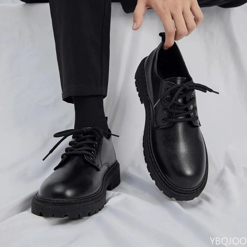 Spring Autumn Men's Business Dress Shoes Black Casual Simple Comfortable Anti slip Wear resistant Round Head Men's Shoes thumbnail 2
