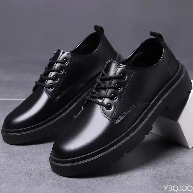 Spring Autumn Men's Business Dress Shoes Black Casual Simple Comfortable Anti slip Wear resistant Round Head Men's Shoes thumbnail 5