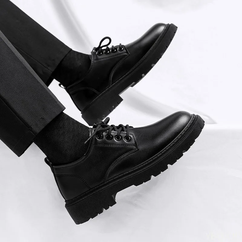 Spring Autumn Men's Business Dress Shoes Black Casual Simple Comfortable Anti slip Wear resistant Round Head Men's Shoes thumbnail 3
