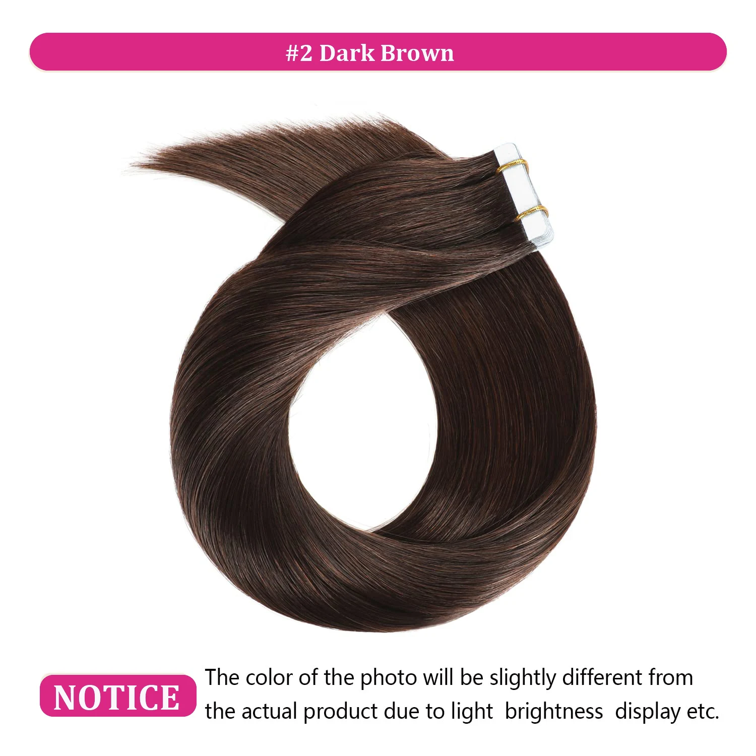 Dark Brown Tape In Hair Extensions Human Hair 20pcs 100% Remy Human Hair Straight Seamless Invisible Tape In Hair Extensions thumbnail 5