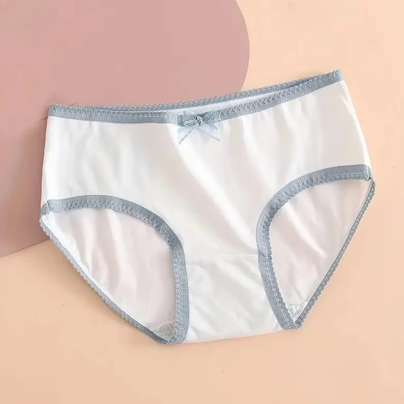 5pcs Women’s Soft Breathable Briefs Heart Plaid Print Panties Comfortable Intimates for Daily Wear thumbnail 6