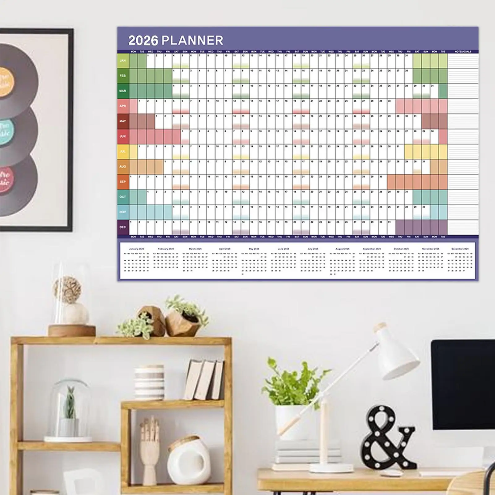Yearly Calendar 2026 Monthly Wall Planner Reusable Planner Scheduling Organizer for Work Family Kids Dorm Desk Classroom School thumbnail 5