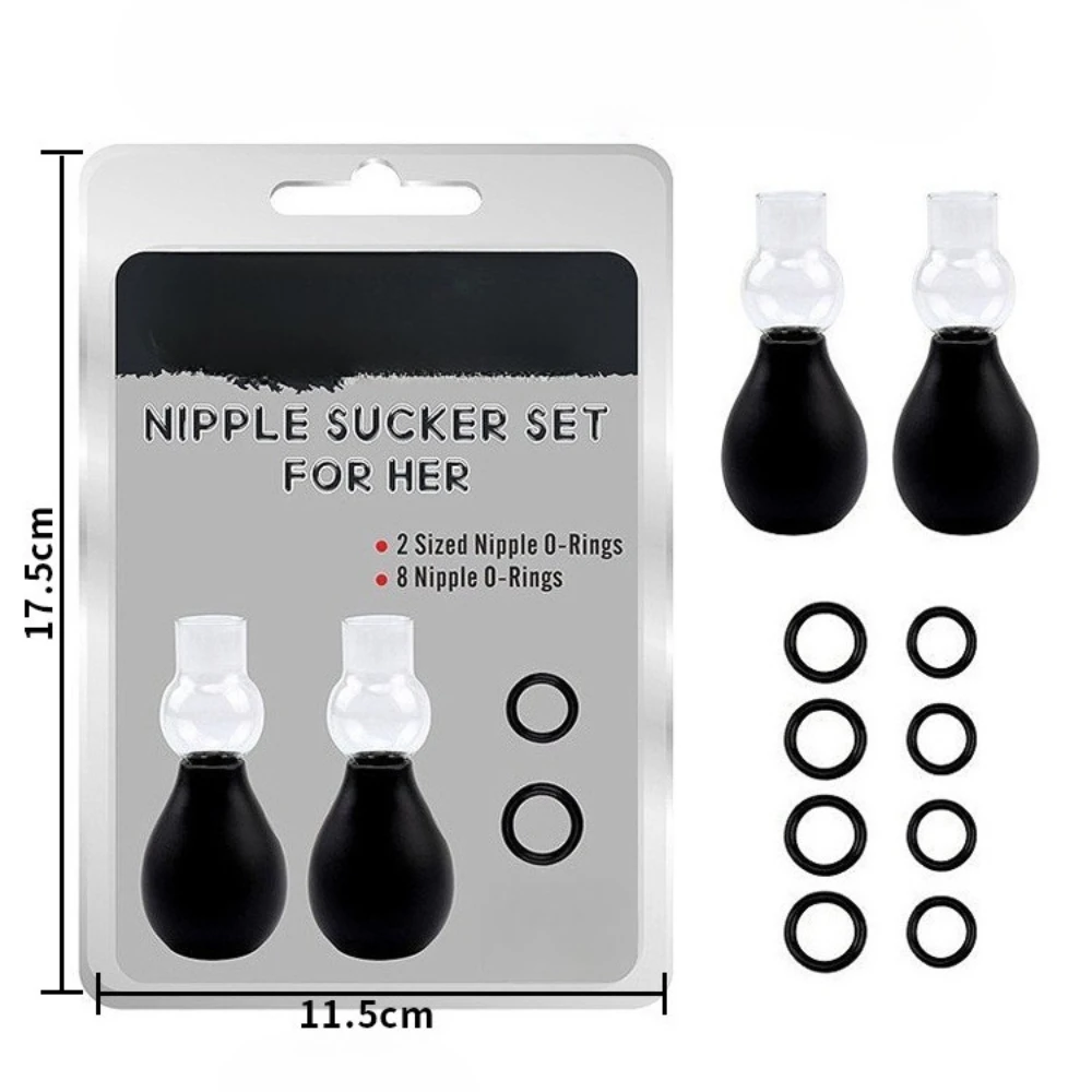 Nipple Sucker Wholesale Male Nipple Breast Pump Enlargement Vacuum Pump with 8 Rings Nipple Stimulator Adult Toys for Women 18+ thumbnail 6