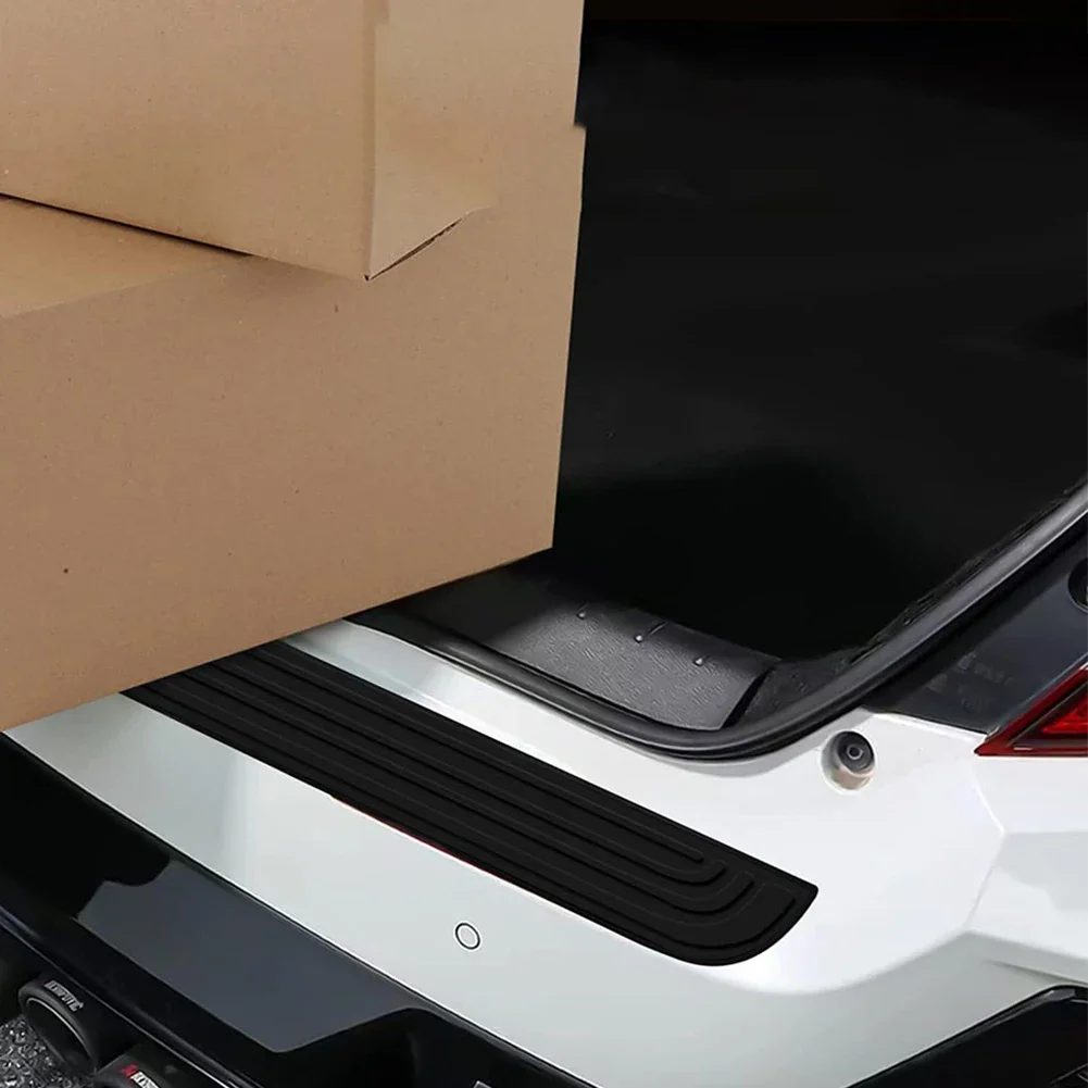 Universal Car Trunk Door Sill Plate Protector Anti-Scratch Rear Bumper Guard Rubber Mouldings Pad Trim Cover Strip Car Styling thumbnail 4