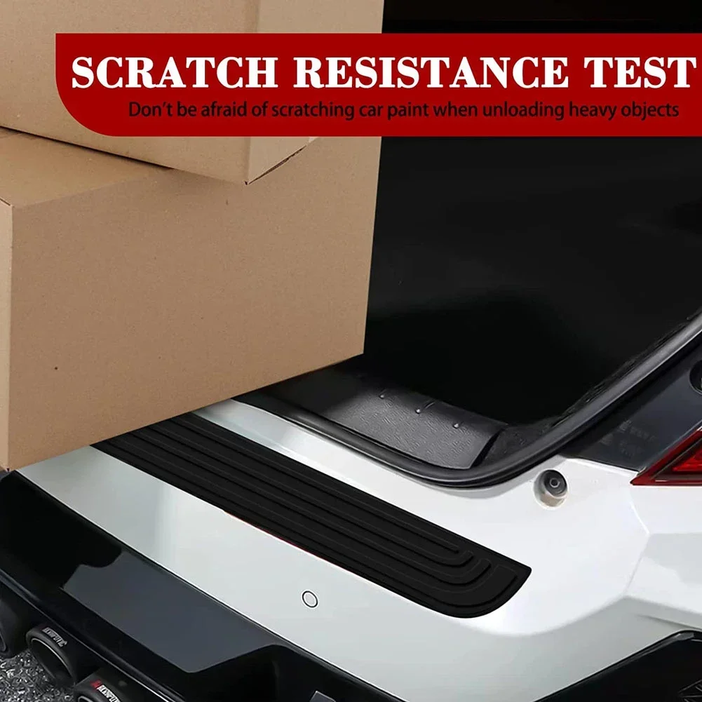 Universal Car Trunk Door Sill Plate Protector Anti-Scratch Rear Bumper Guard Rubber Mouldings Pad Trim Cover Strip Car Styling thumbnail 6