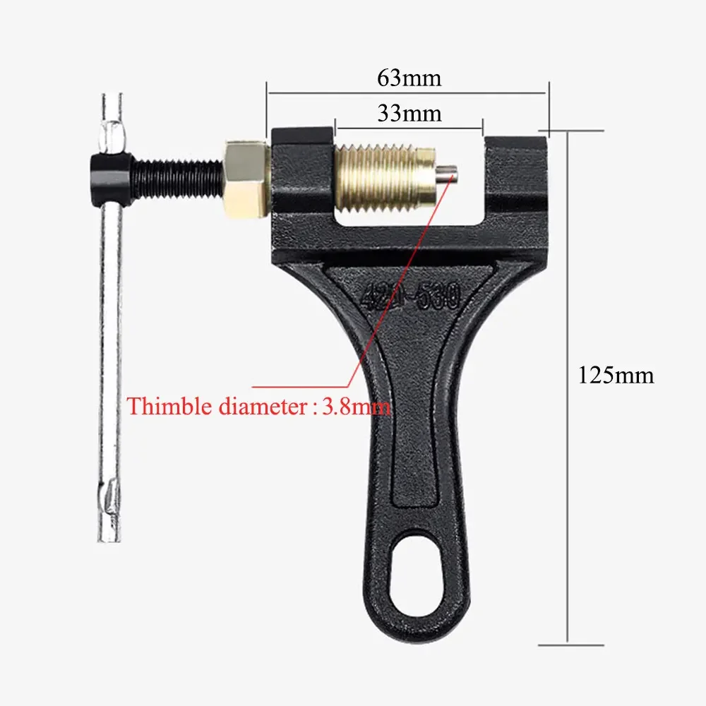 Motorcycle Chain Breaker Link Removal Splitter Tool 420 428 520 530 Chain Cutter Riveting Tool for 420-530 Chains thumbnail 3