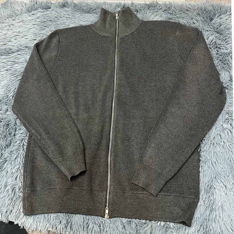 Asian size Autumn Winter Men Loose Casual Knit Sweater Zipper Semi High Neck Long Sleeve Cardigan Lazy Comfortable Warm Top thumbnail 5