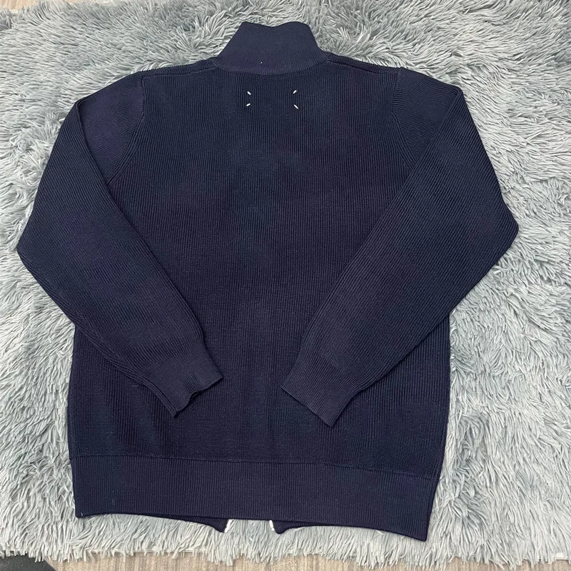 Asian size Autumn Winter Men Loose Casual Knit Sweater Zipper Semi High Neck Long Sleeve Cardigan Lazy Comfortable Warm Top thumbnail 2