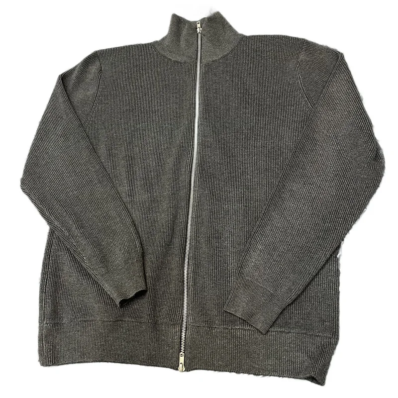Asian size Autumn Winter Men Loose Casual Knit Sweater Zipper Semi High Neck Long Sleeve Cardigan Lazy Comfortable Warm Top thumbnail 4