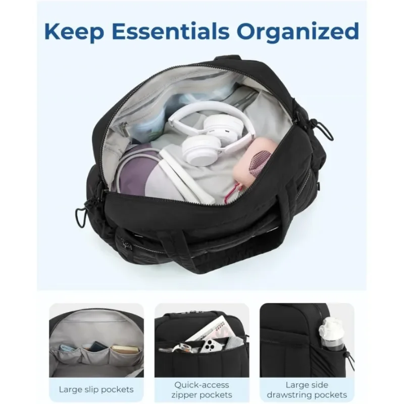Women's Travel Duffel Bags Large-capacity Gym Bag with Wet Pocket Carry on Waterproof Weekender Handbag Toiletry Bags 2025 New thumbnail 3