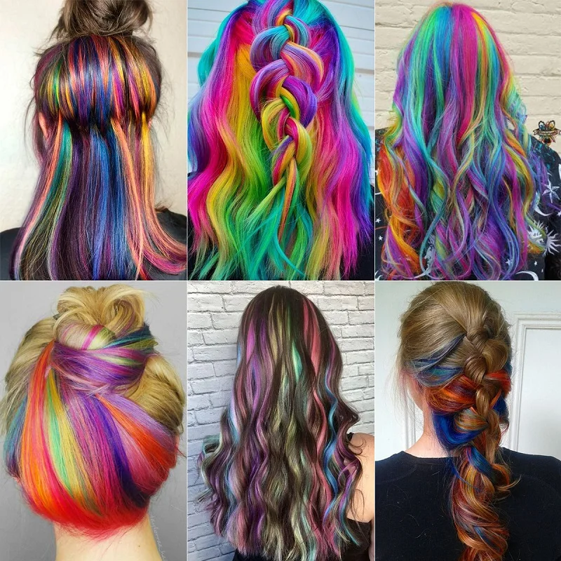 10pcs 22Inch Synthetic Long Straight Hair Extensions Clip in Colored Party Highlights Hairpieces for Women Kids Girls thumbnail 6