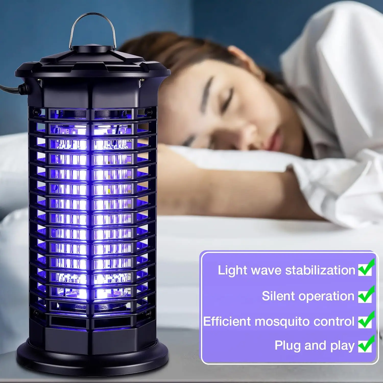 Mosquito Zappers Waterproof Insect Killer UV LED Trap with Electric Shock for Outdoor Home Garden Backyard Camping Patio Room thumbnail 3