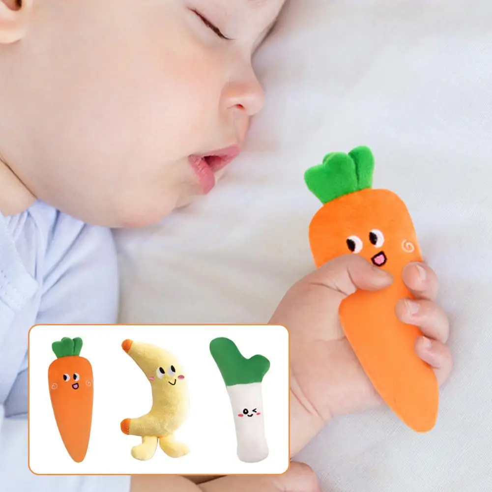 Cute Anti-startle Baby Comfort Hand-held Doll Stuffed Carrot Gift Hand Grip Toy Sleep Soothers Toy Decor for Newborn thumbnail 2