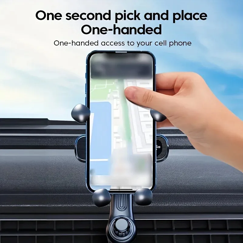 New Gravity Car Phone Holder - Strong Air Vent Clip Mount Adjustable Mobile Cell Stand for Hands-Free Driving thumbnail 5