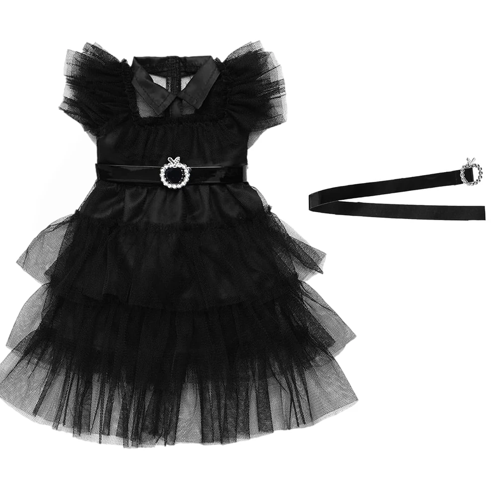 18 Inch Girl Dolls Halloween Wednesday Dress For American Ours & Generation 43-45 Cm Baby Doll Skirt Kids Toys Gift Sets thumbnail 2