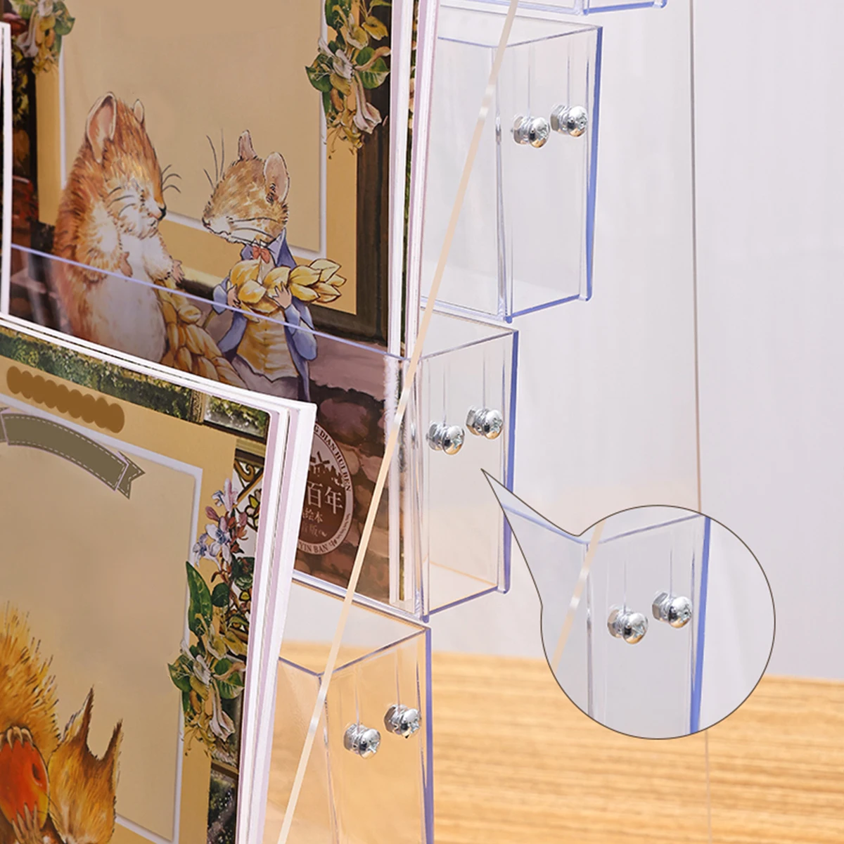 1pc stepped acrylic multi-layer book picture book display storage rack multi-purpose detachable practical bookshelf organizer thumbnail 5
