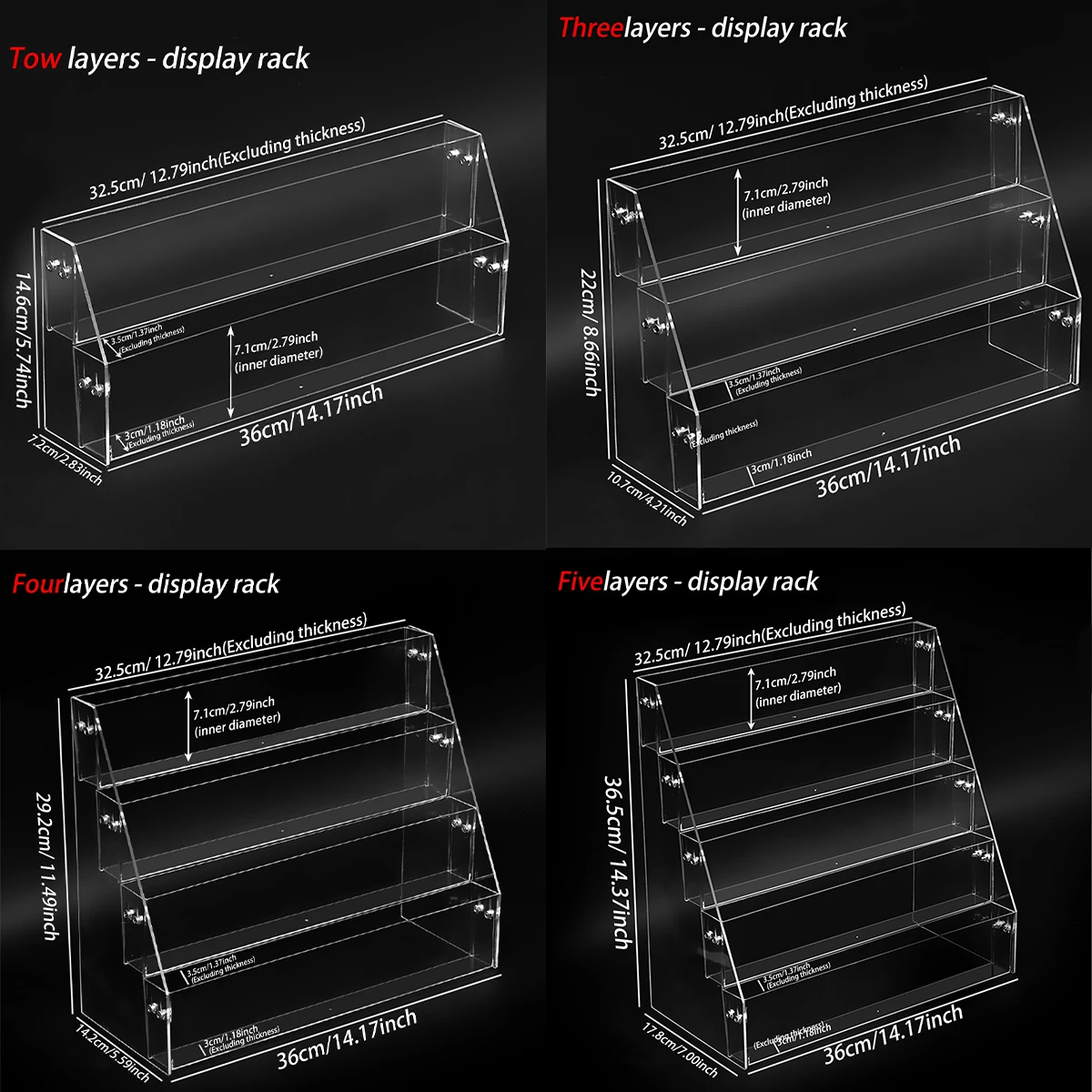 1pc stepped acrylic multi-layer book picture book display storage rack multi-purpose detachable practical bookshelf organizer thumbnail 6