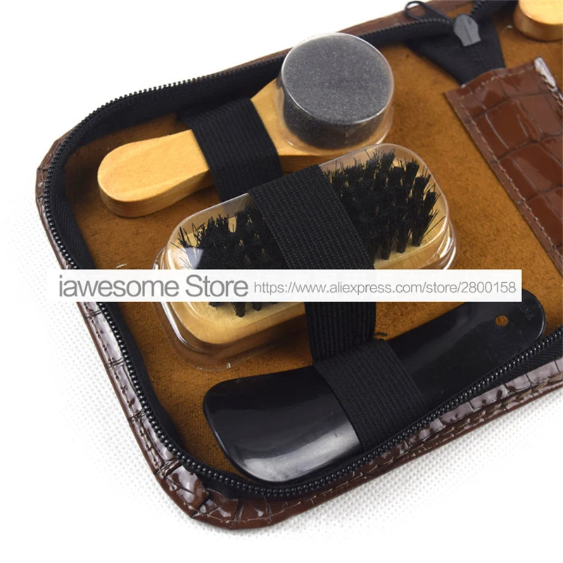 Professional Shine Polishing Tool For Leather Shoes Shoes Care Kit Portable For Boots Sneakers Cleaning Set Polish Brush Horn thumbnail 2